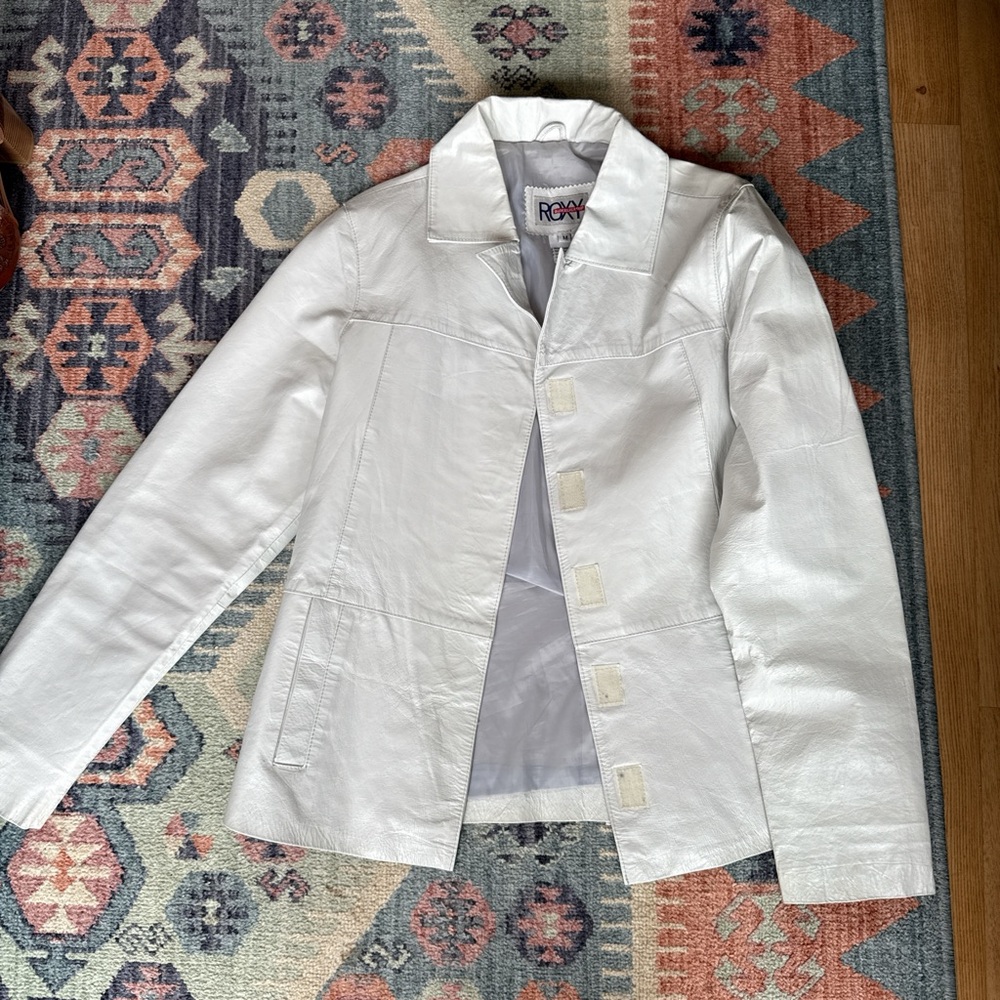 Vintage Roxy White Leather Jacket